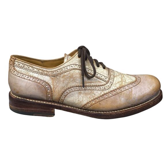 Bed Stu Men’s Lita Tan Distressed Leather Wingtip Oxford Size US 8.5 - Picture 1 of 11